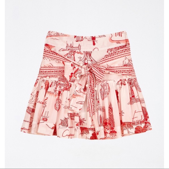 FARM Rio Red and White Mini Skirt - Picture 2 of 7